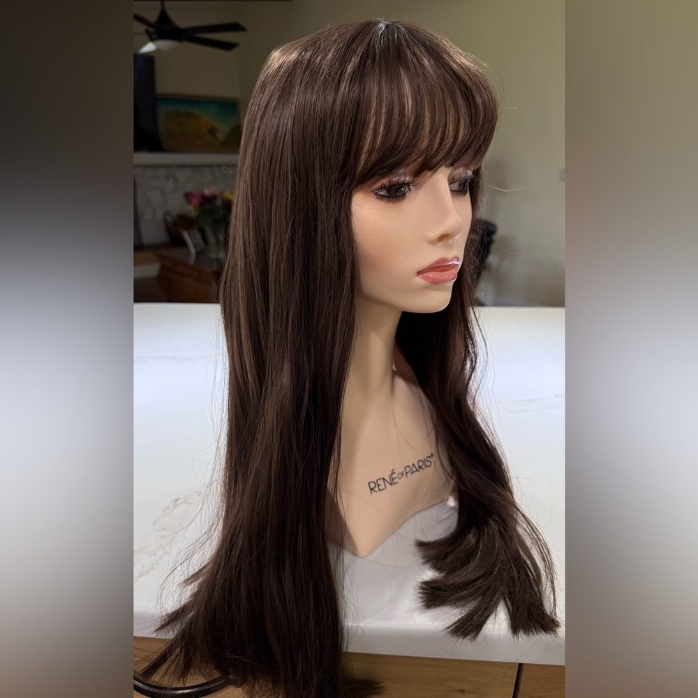 HAIR, 22” Straight with Bangs, Center Part, Brown